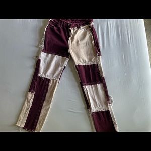 Multicolor patchwork denim boyfriend jeans